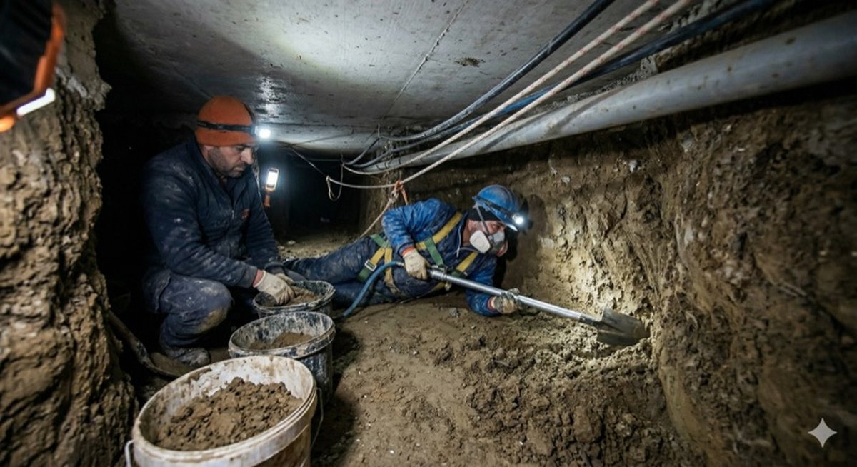 Esenyurt bitişik nizam binada bina altı tünel drenaj uygulaması