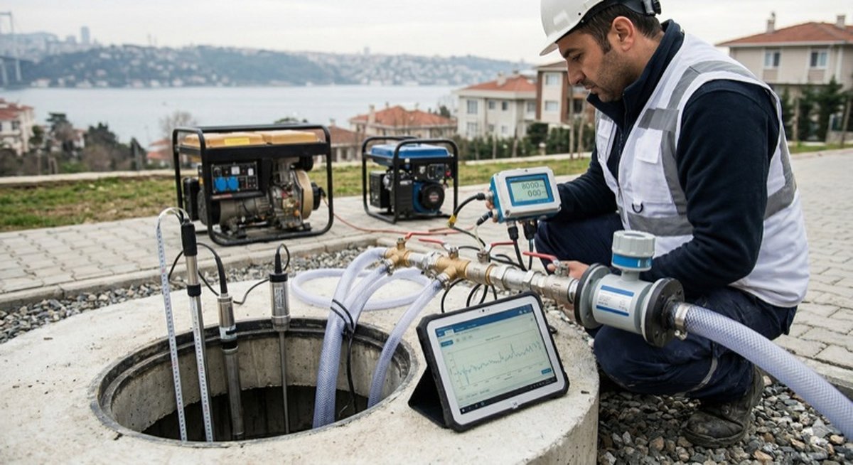 Bahçede su ölçümü